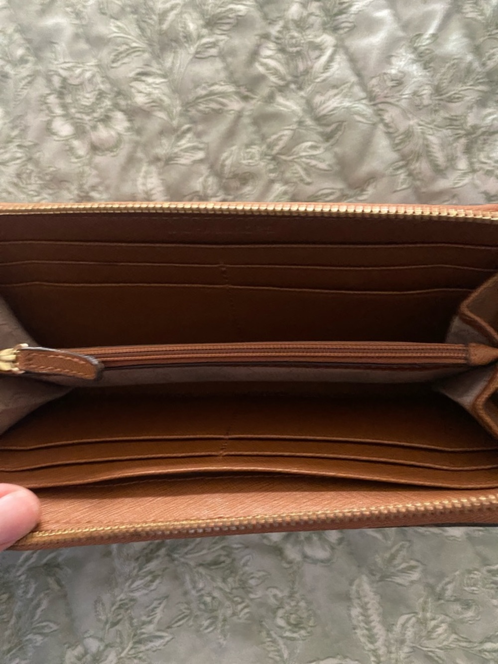 Michael Kors Chestnut Zip-Around Saffiano Wallet - Picture 2 of 4